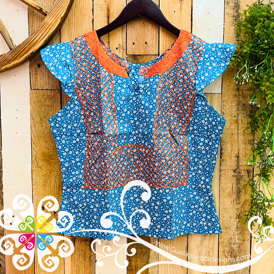 Small Cadenilla Tehuana Lupita Top - Double Embroider
