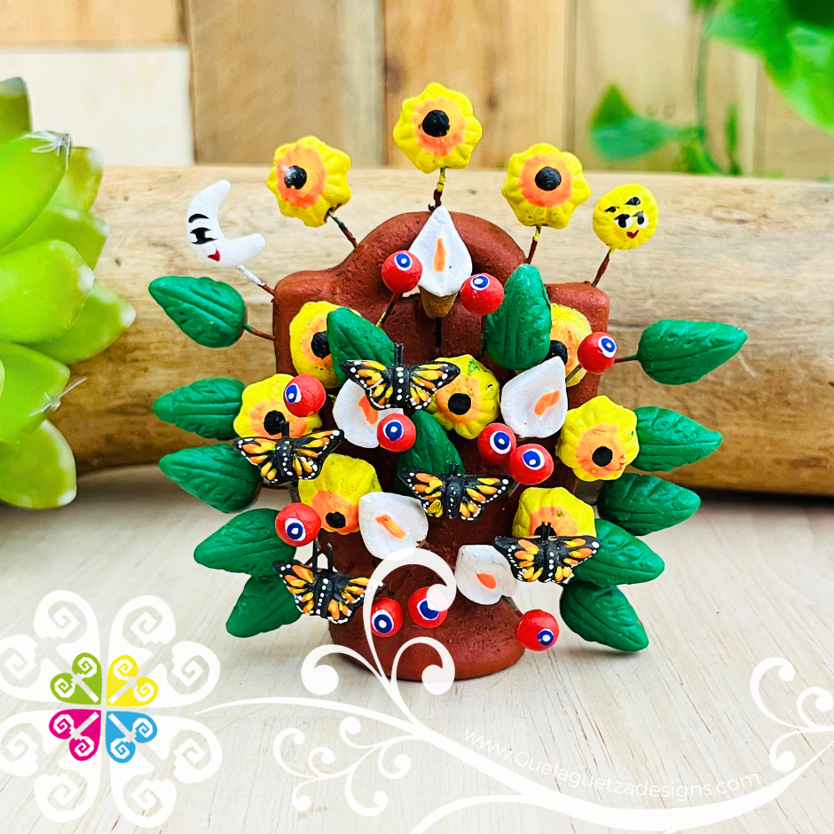 Mini Arbol Pintado Home Decor - Barro Metepec