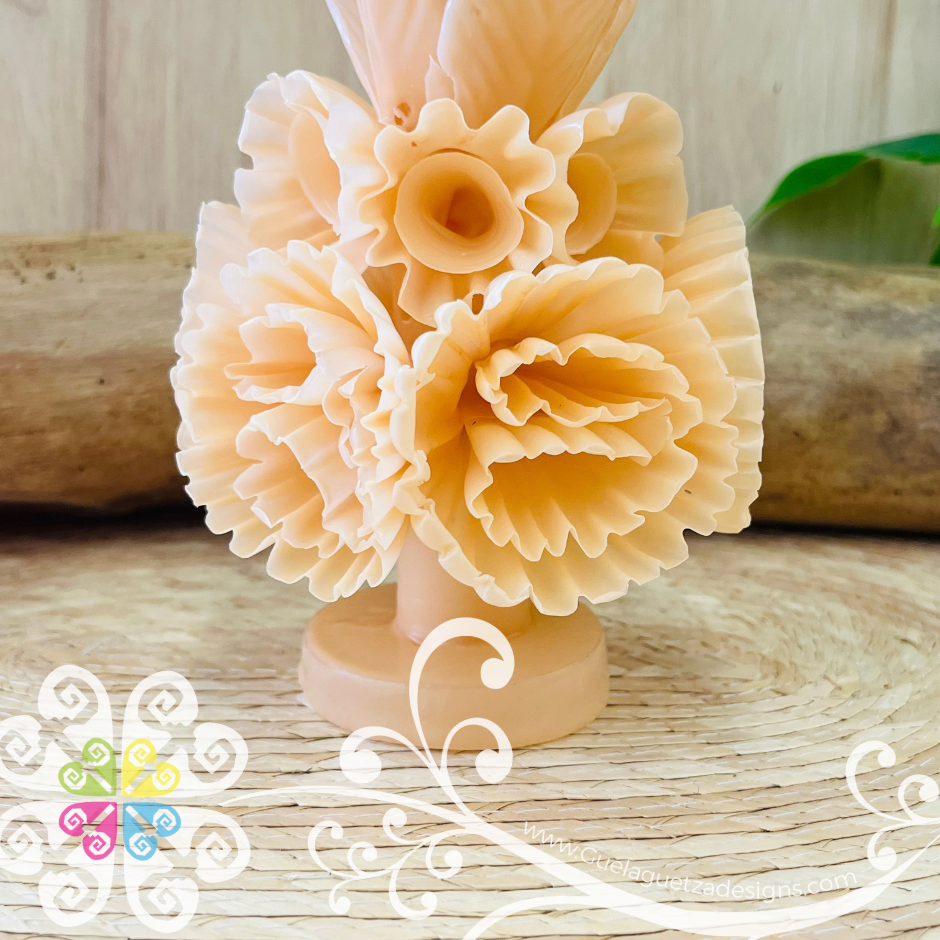 Large Light Pink Vela Escamada Banderilla Elegancia Artesanal- Artisan Candles Vedesa
