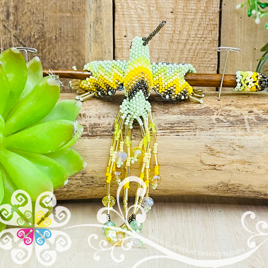 Hummingbird Beaded Hair Brooch