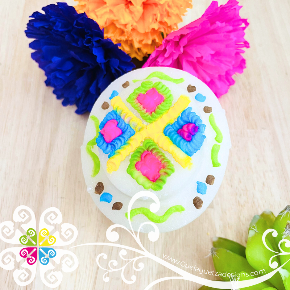 Medium Decorated Sugar Skull con Sombrero - Calaverita de Azucar