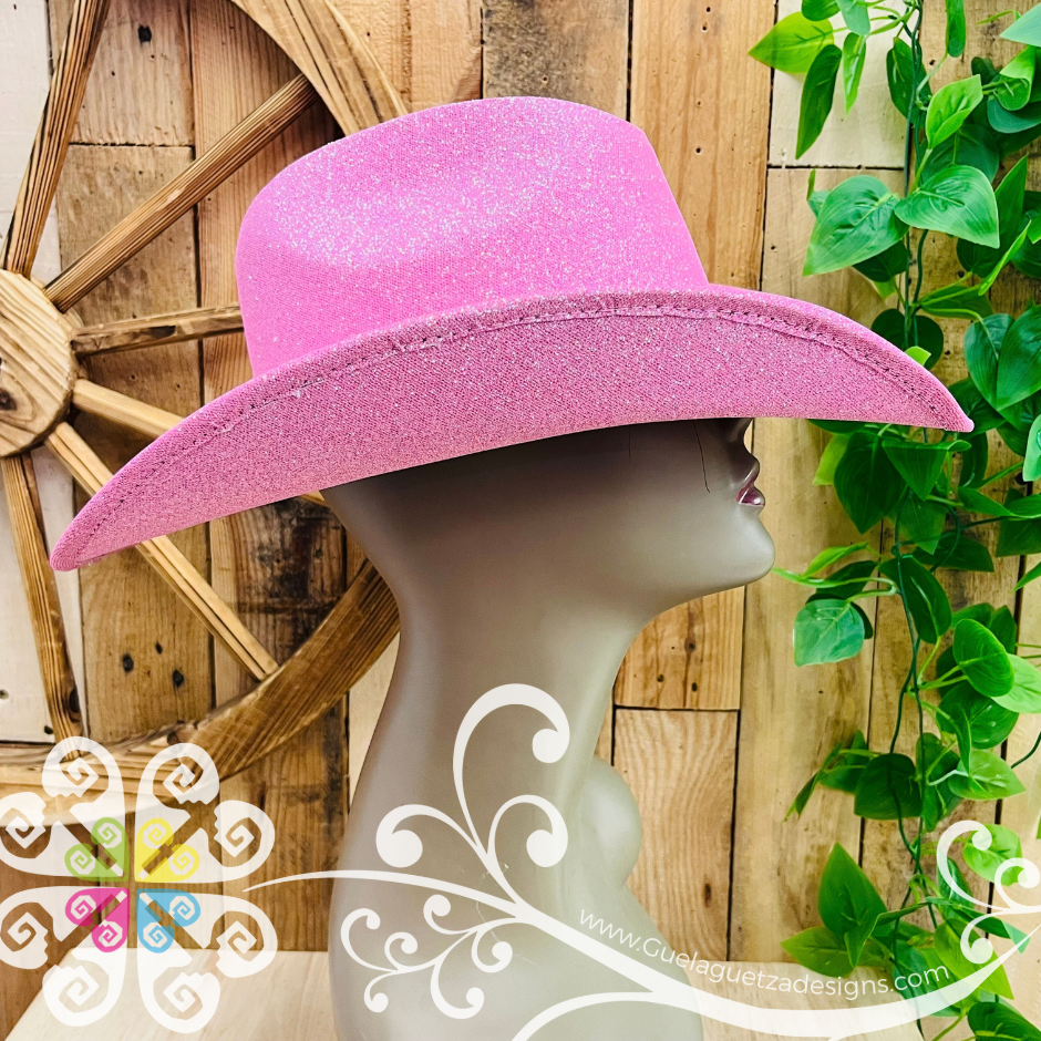 Baby Pink Glitter Cowboy Hat - Unisex Hat