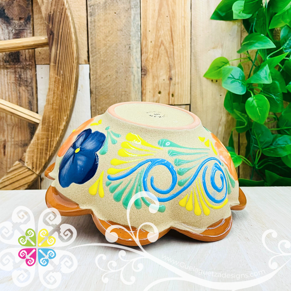 Small Frutero de Barro Flowers - Mexican Kitchen