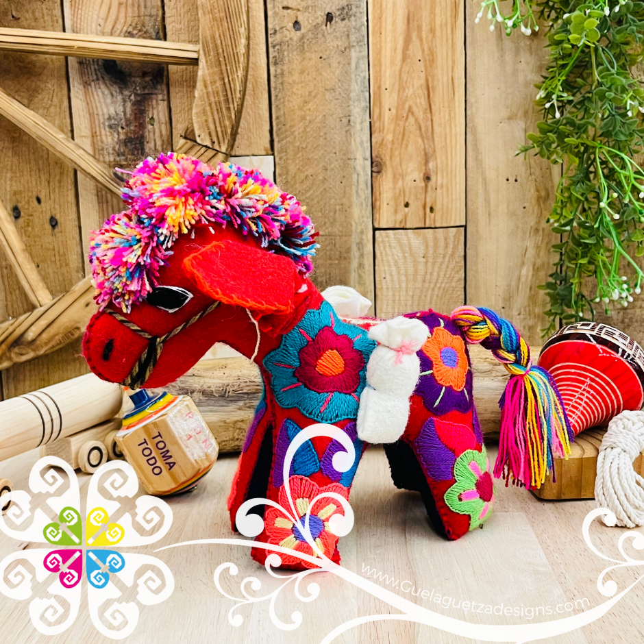 Embroidered Donkey - Chiapas Stuffed Animal