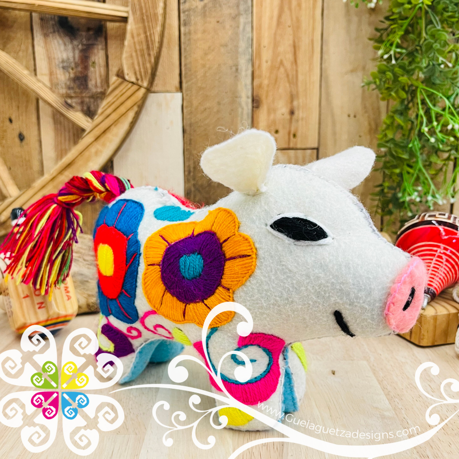 Embroidered Piggy - Chiapas Stuffed Animal
