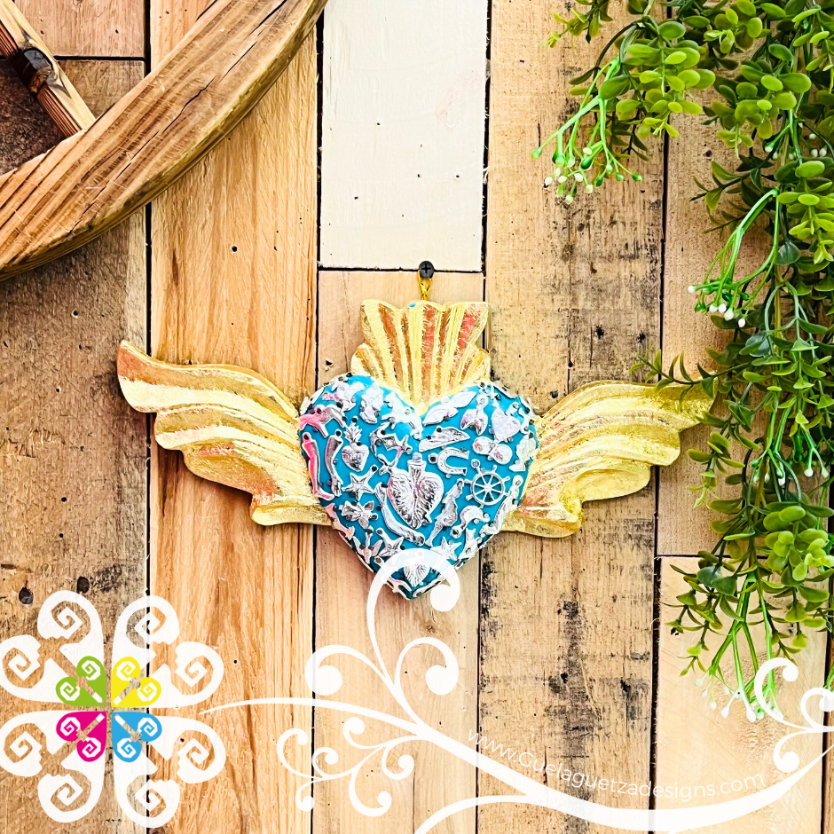 Corazón Con Alas De Milagros - Wall Decor