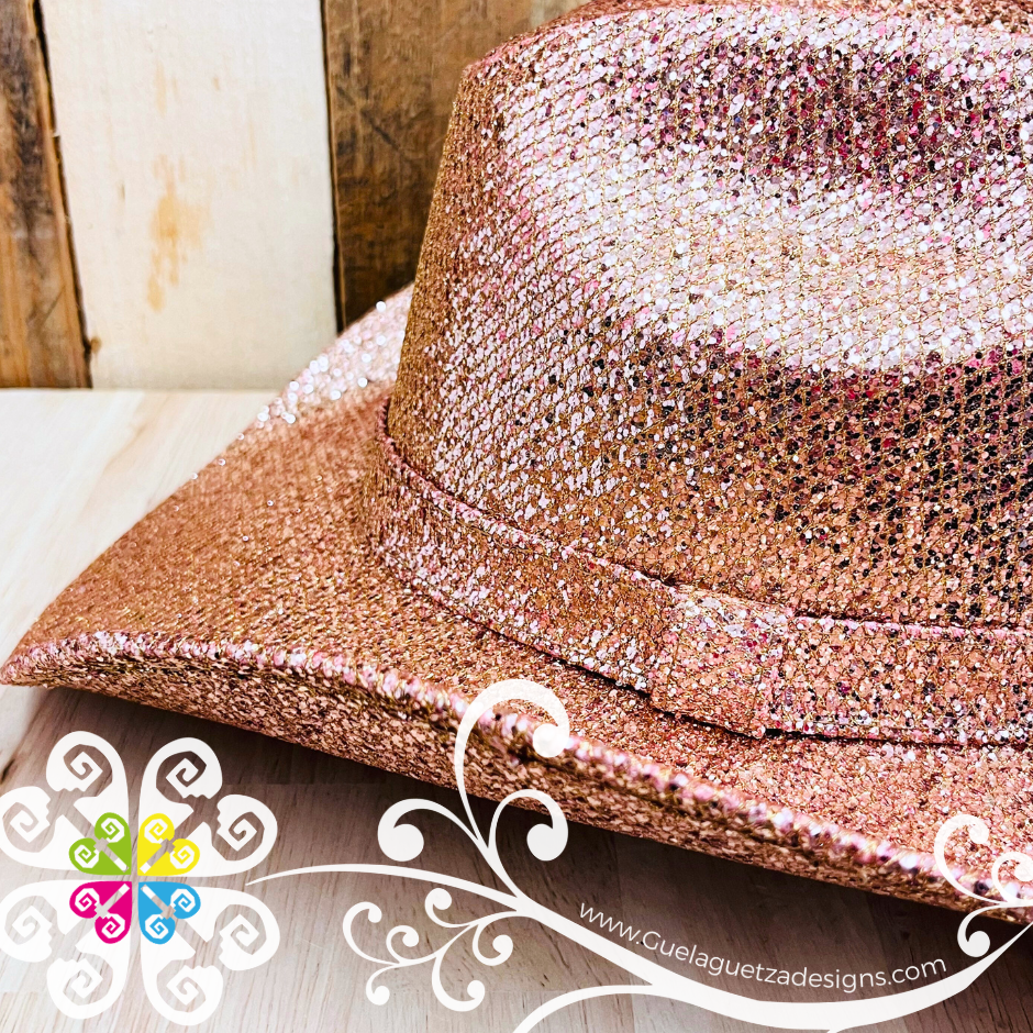 Rose Gold Glitter Cowboy Hat - Unisex Hat