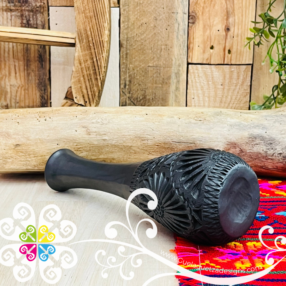 Small Flamingo Black Clay Vase - Barro Negro Oaxaca