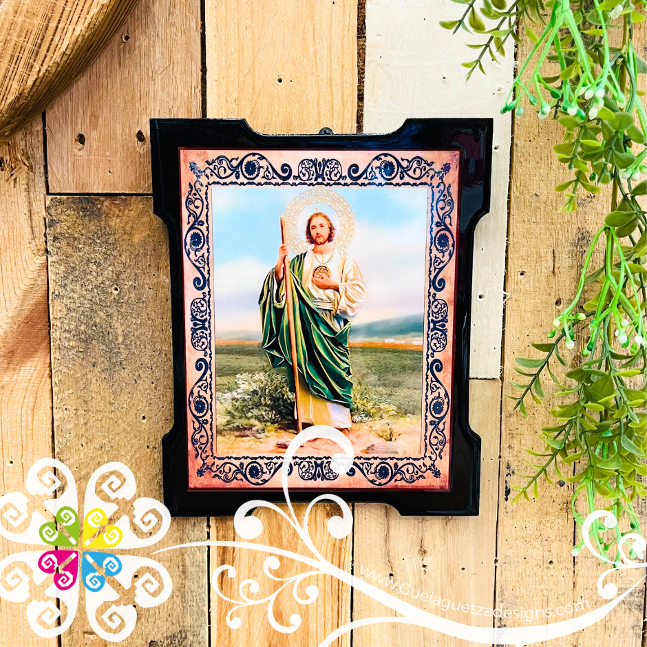 Small Wood San Judas Wood Wall Art - Litografia