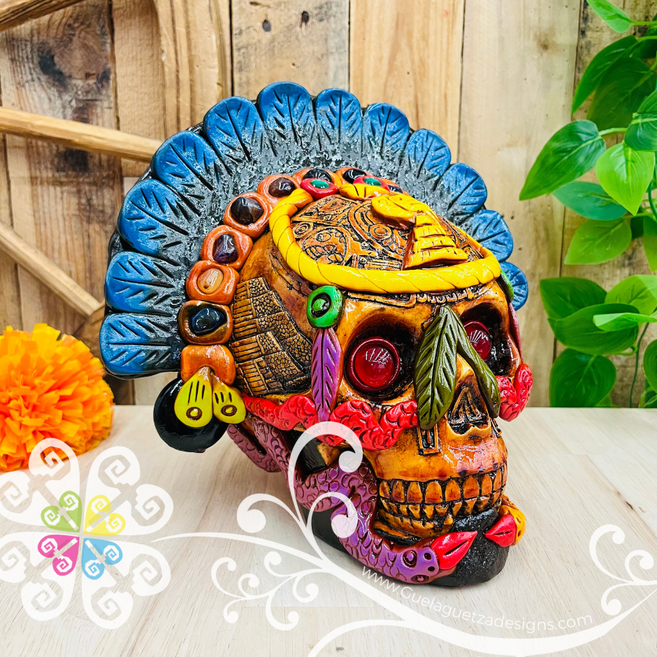 Large Craneo Penacho - Epoxy Clay Resin Skull