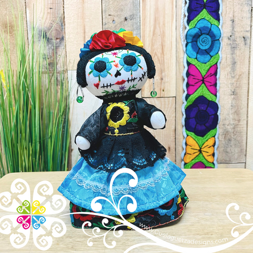 Blue Catrina Mexican Otomi Doll - Fina