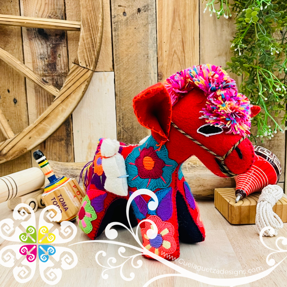 Embroidered Donkey - Chiapas Stuffed Animal