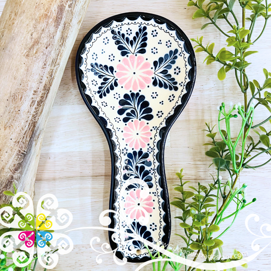 Pink Dalia Spoon Rest - Barro Alta Temperatura - Spoon Rest