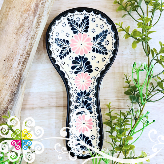Pink Dalia Spoon Rest - Barro Alta Temperatura - Spoon Rest