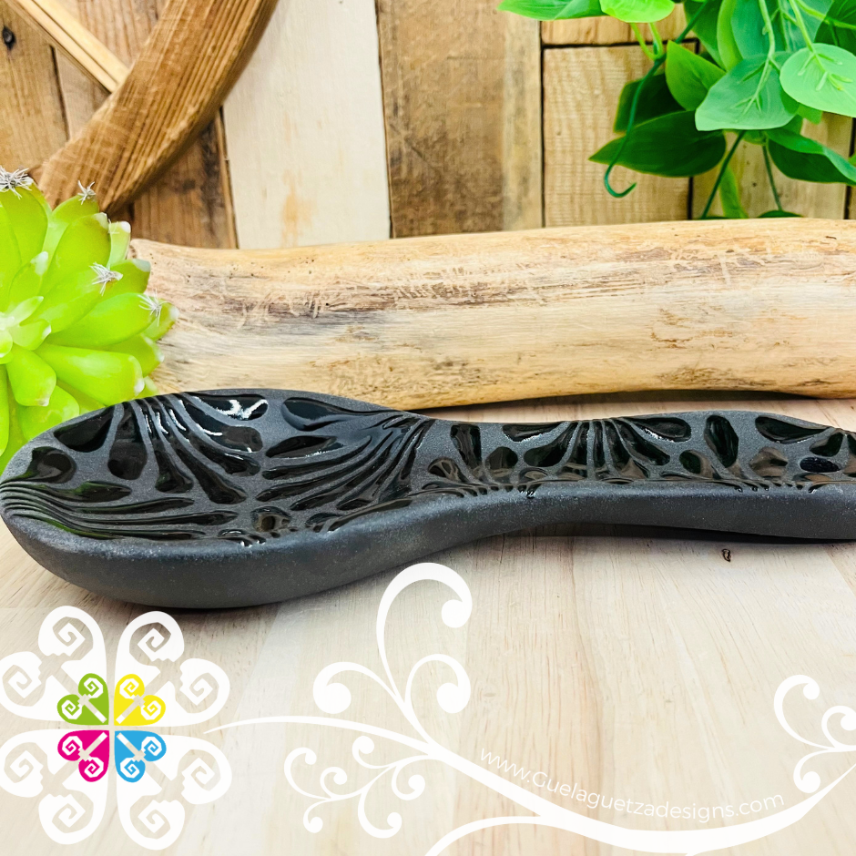 Black Espiga Clay Cucharero - Spoon Holder