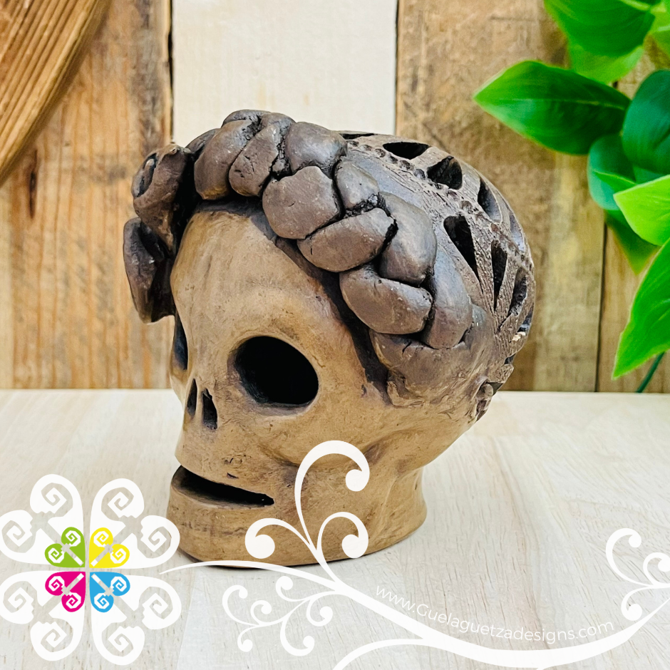 Small Frida Skull  - Barro Café Oaxaca
