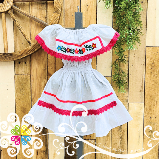 Fuchsia Estambre Campesino Children Dress
