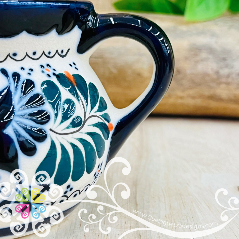Small Navy / Orange Colibri Taza Ponchera Colibri - Barro Alta Temperatura - Single Clay Mug