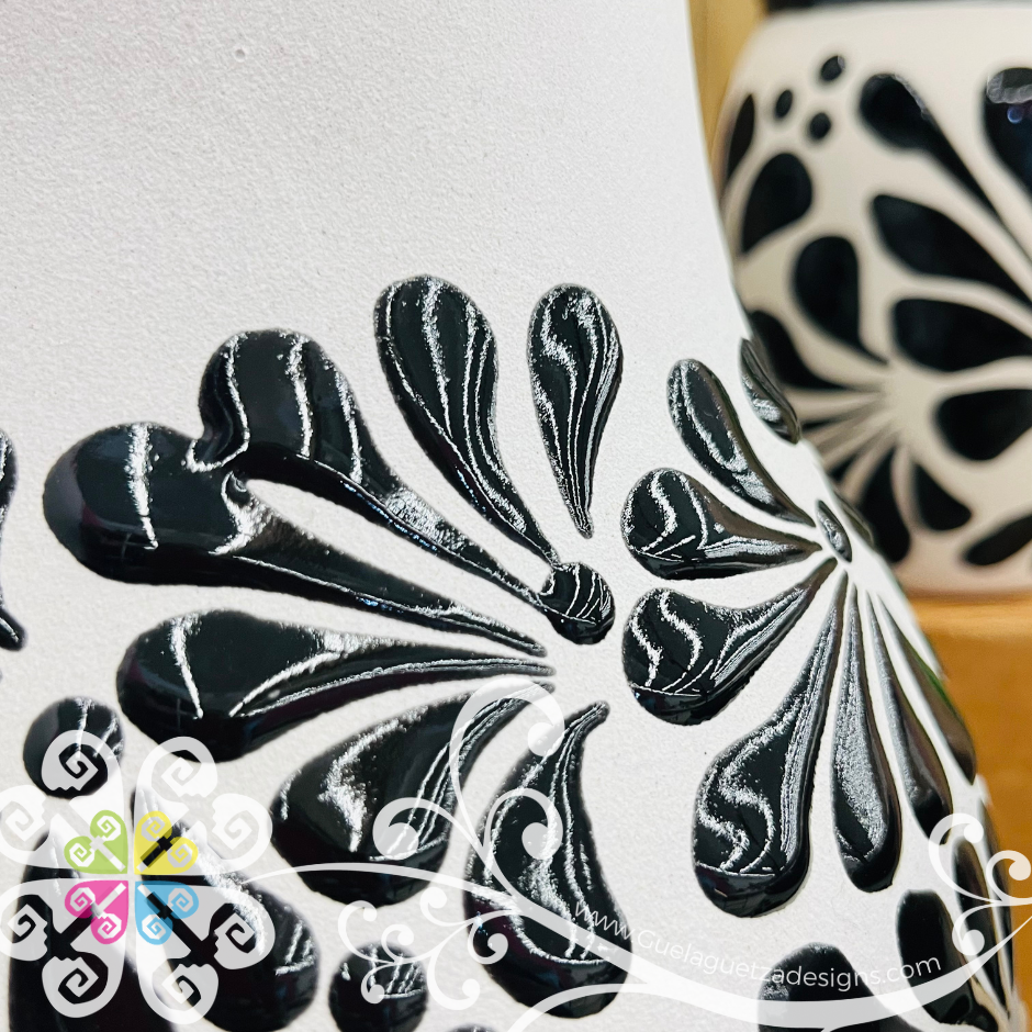 Black with Engobe Espiga Pato Pitcher Set - 4 Cantaritos