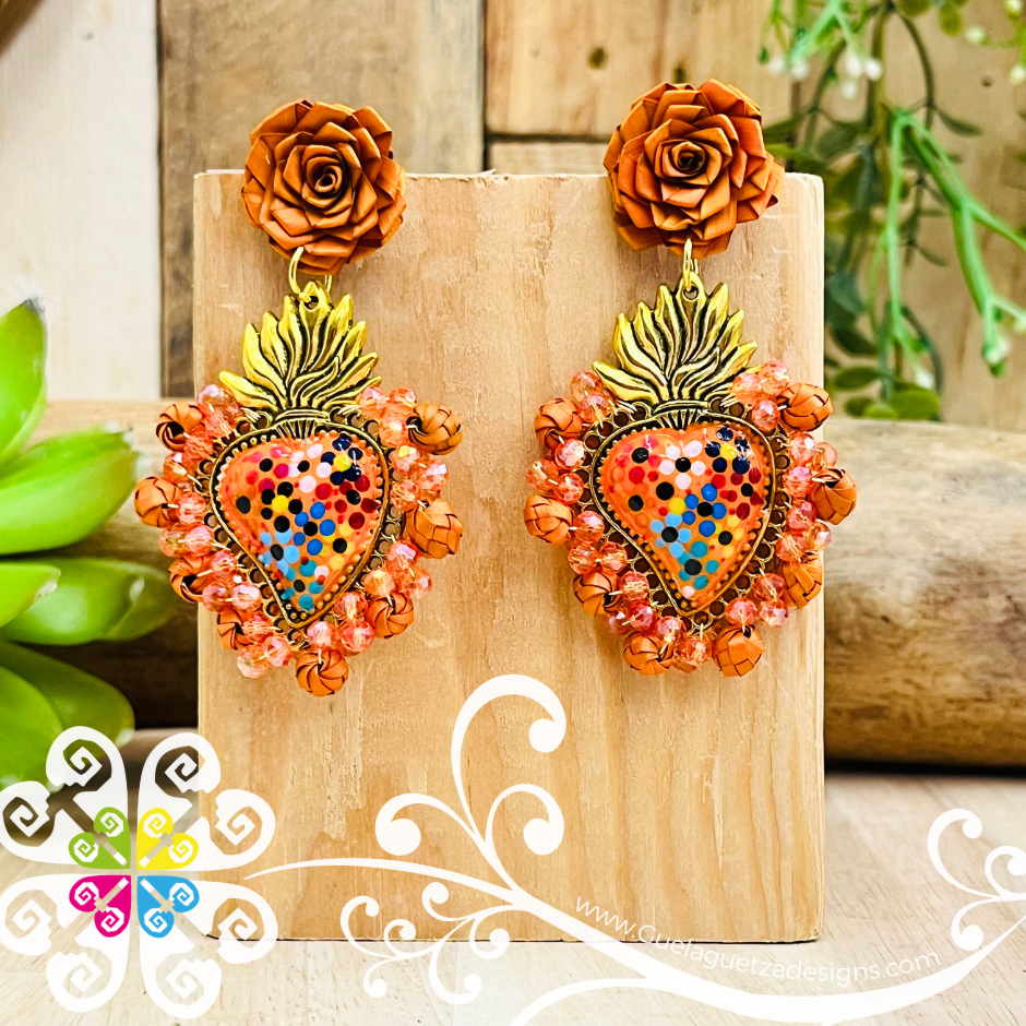 Large Corazon Milagro Studs- Palm Earrings