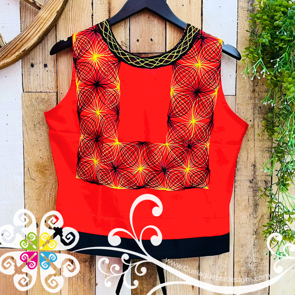 Large Cadenilla Tehuana Fabi Top - Double Embroider