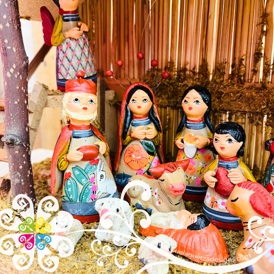 Multicolor Clay Nativity Set - Nacimiento Navideno
