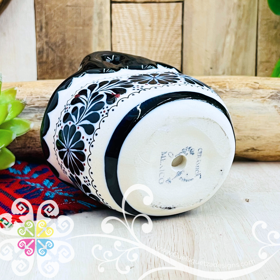 Small Navy Blue Colibri Macetera - Barro Alta Temperatura - Home Decor