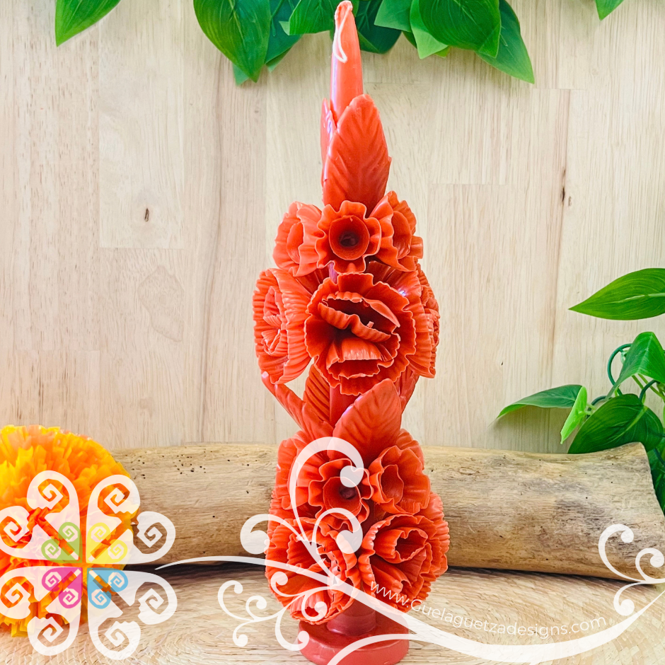 Large Terracota Vela Escamada Banderilla Elegancia Artesanal- Artisan Candles Vedesa