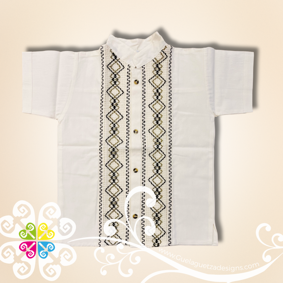 Beige Lace Boy Shirt - Camisa de Niño