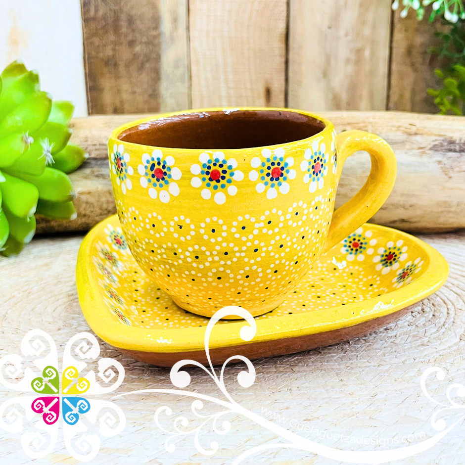 Capula Clay Corazon Plate with Mug - Capula Fino Clay Mug Set