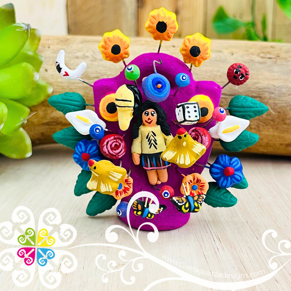 Mini Arbol Pintado Home Decor - Barro Metepec