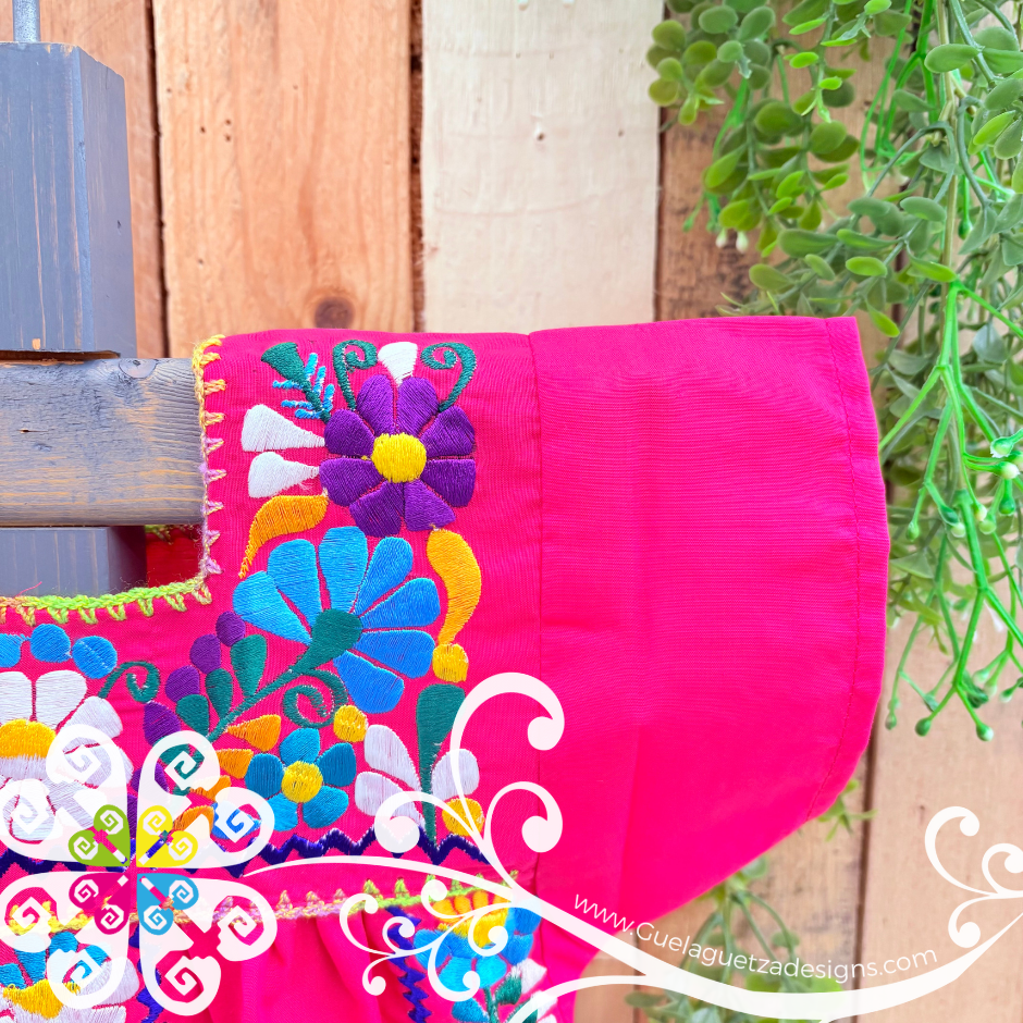 Fuchsia Vestido Tehuacan Nina - Tehuacan Children Dress