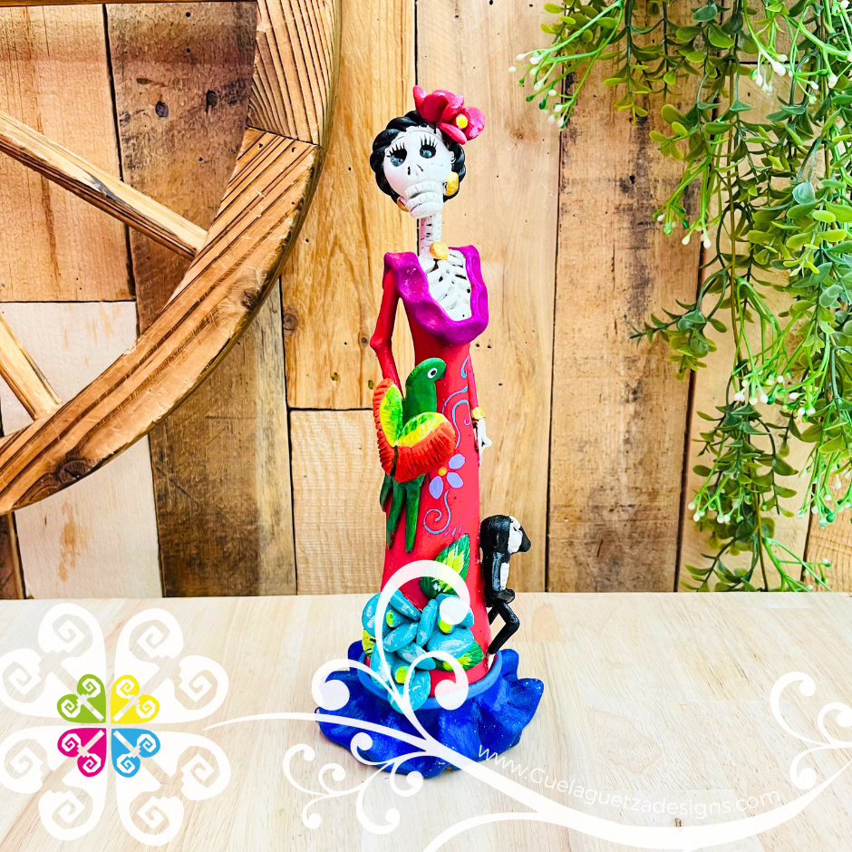 Medium Frida Elegante Clay Catrina - Michoacan Clay Home