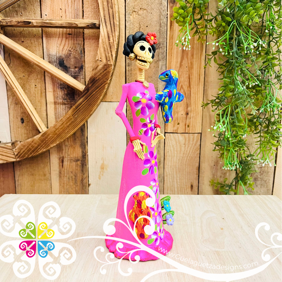 Medium Frida Elegante Clay Catrina - Michoacan Clay Home