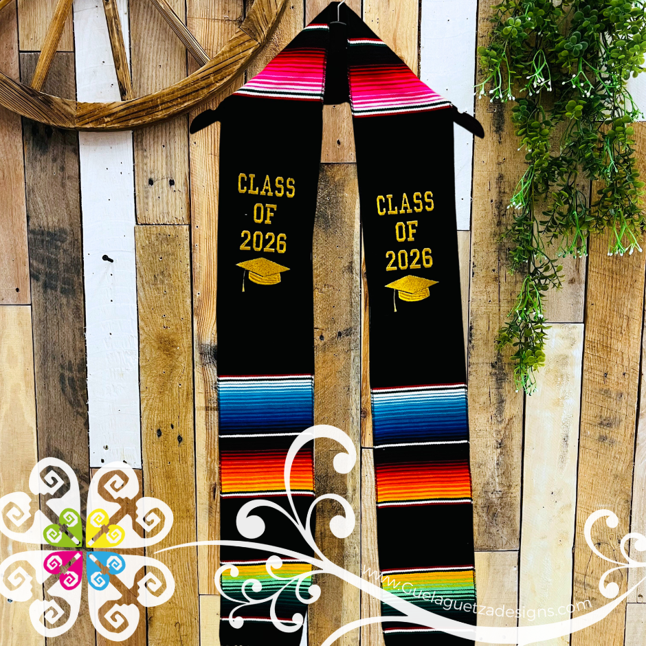 Sarape Graduation Stole with Embroider - Class of 2026