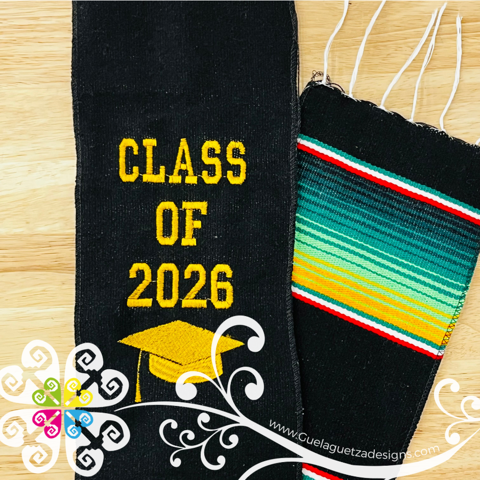 Sarape Graduation Stole with Embroider - Class of 2026