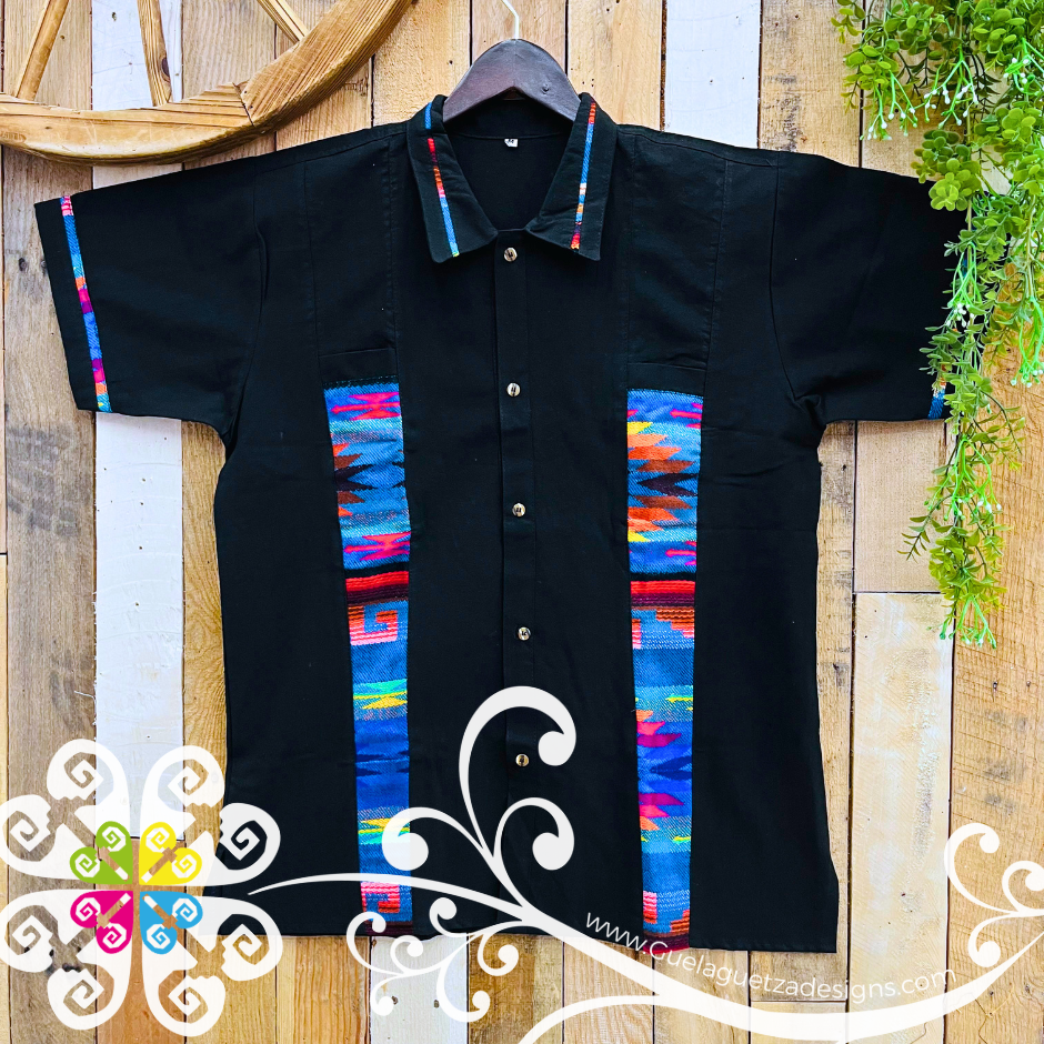 Black Men Coralillo Shirt Double Lines - Men Shirt