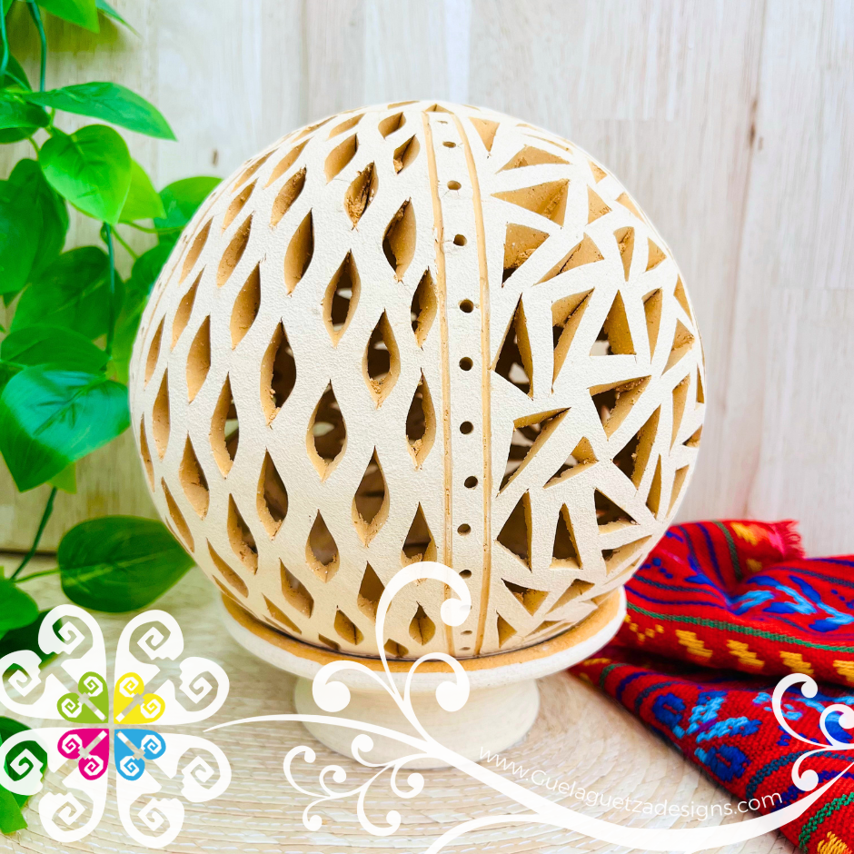 Large Round Candle Holder - Barro Atzompa