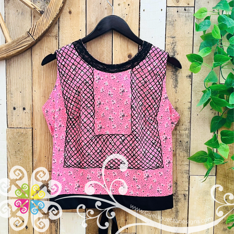 Large Cadenilla Tehuana Fabi Top - Double Embroider