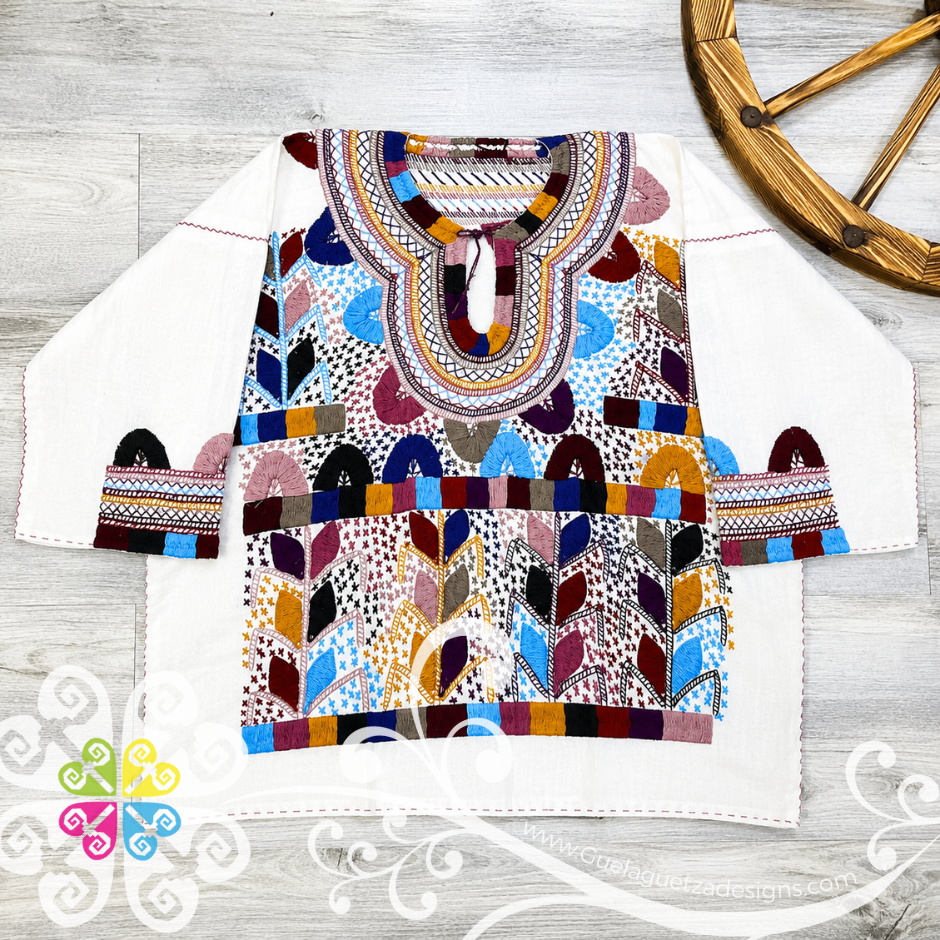 Medium Milpa Embroider 3/4 Sleeve Top - Blusa Bordada