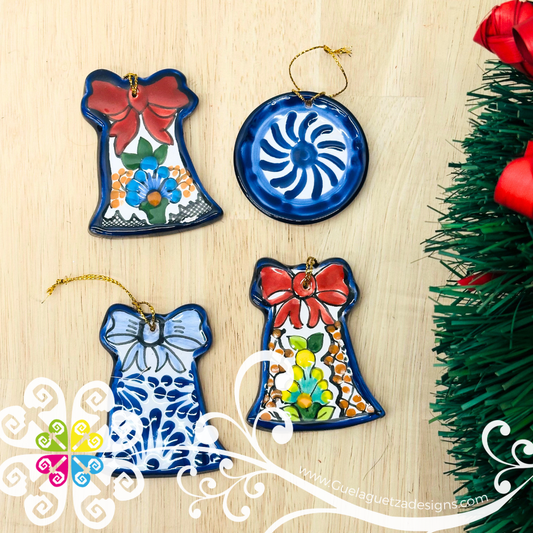 Set of 4 Talavera Ornaments - Talavera Christmas Ornaments