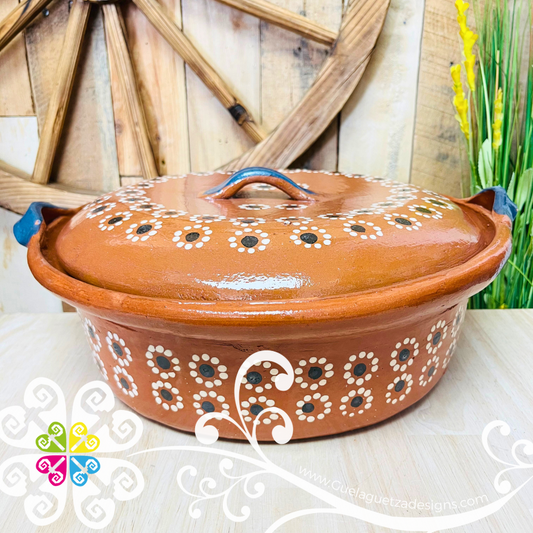 Extra Large Capula Cazuela Barro con Tapa - Capula Sencillo Clay Cazuela