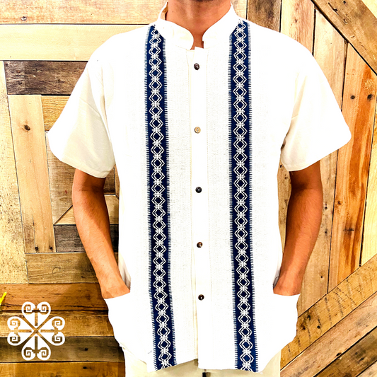 Beige Pepita Guayabera - Men Shirt