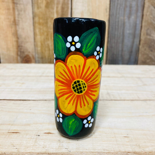 Hand Painted Black Clay Shot- Tequilero