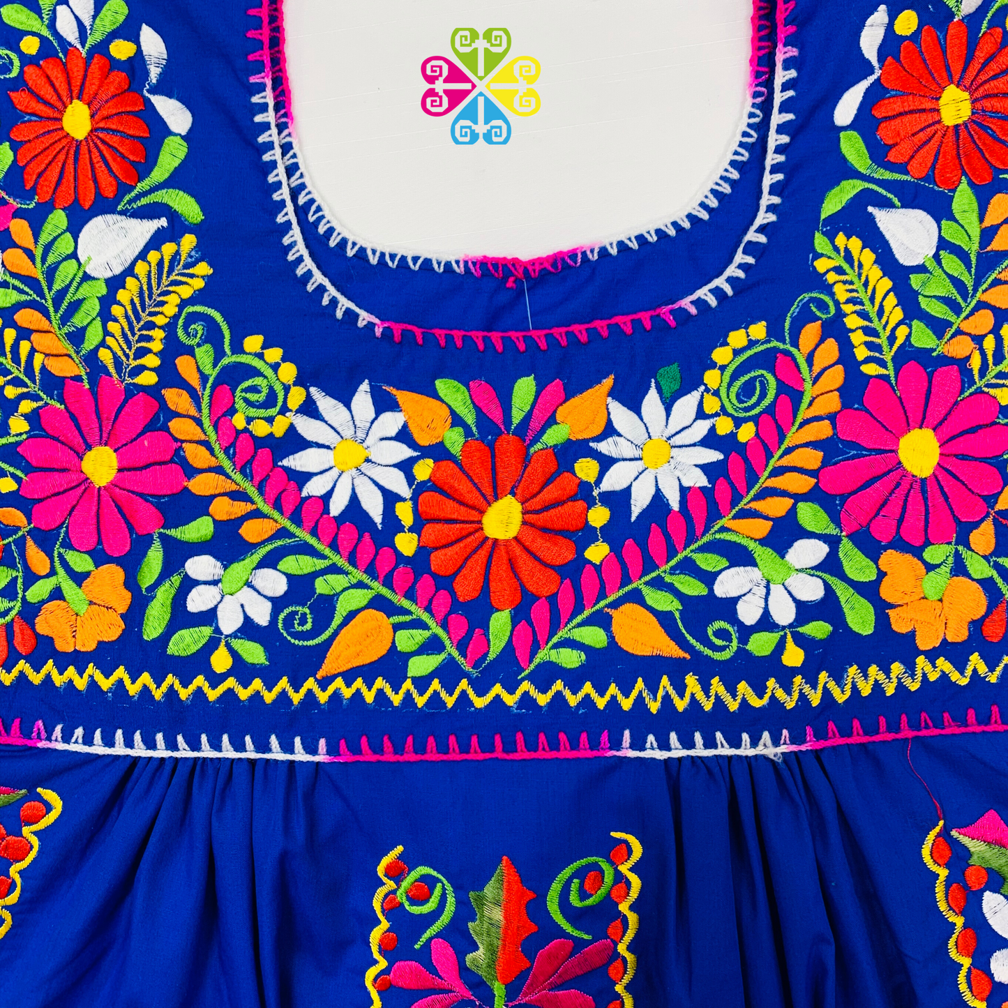Royal Blue Vestido Tehuacan Puebla - Women Dress