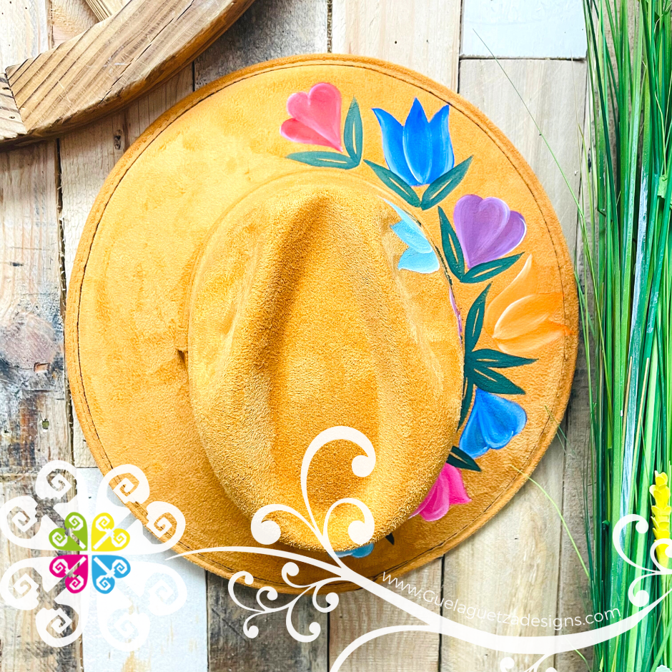 Light Orange Multicolor Flowers - Hand Painted Fall Hat – Guelaguetza ...