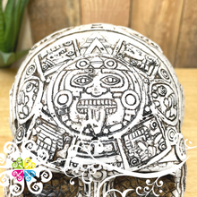 Large Azteca- Artisan Day of Dead Resin Skull