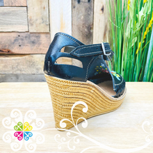 Black with Embroider Flowers - Wedges Women Shoes
