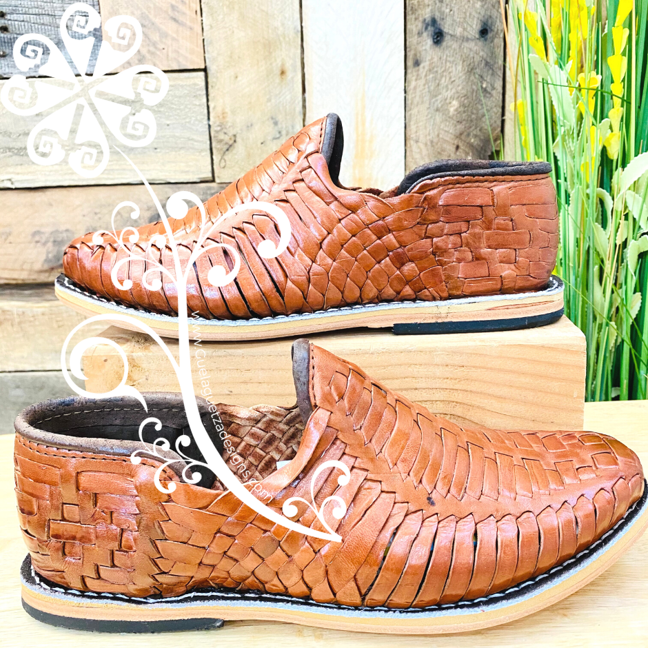 Light Brown Tejido Leather Men Shoes