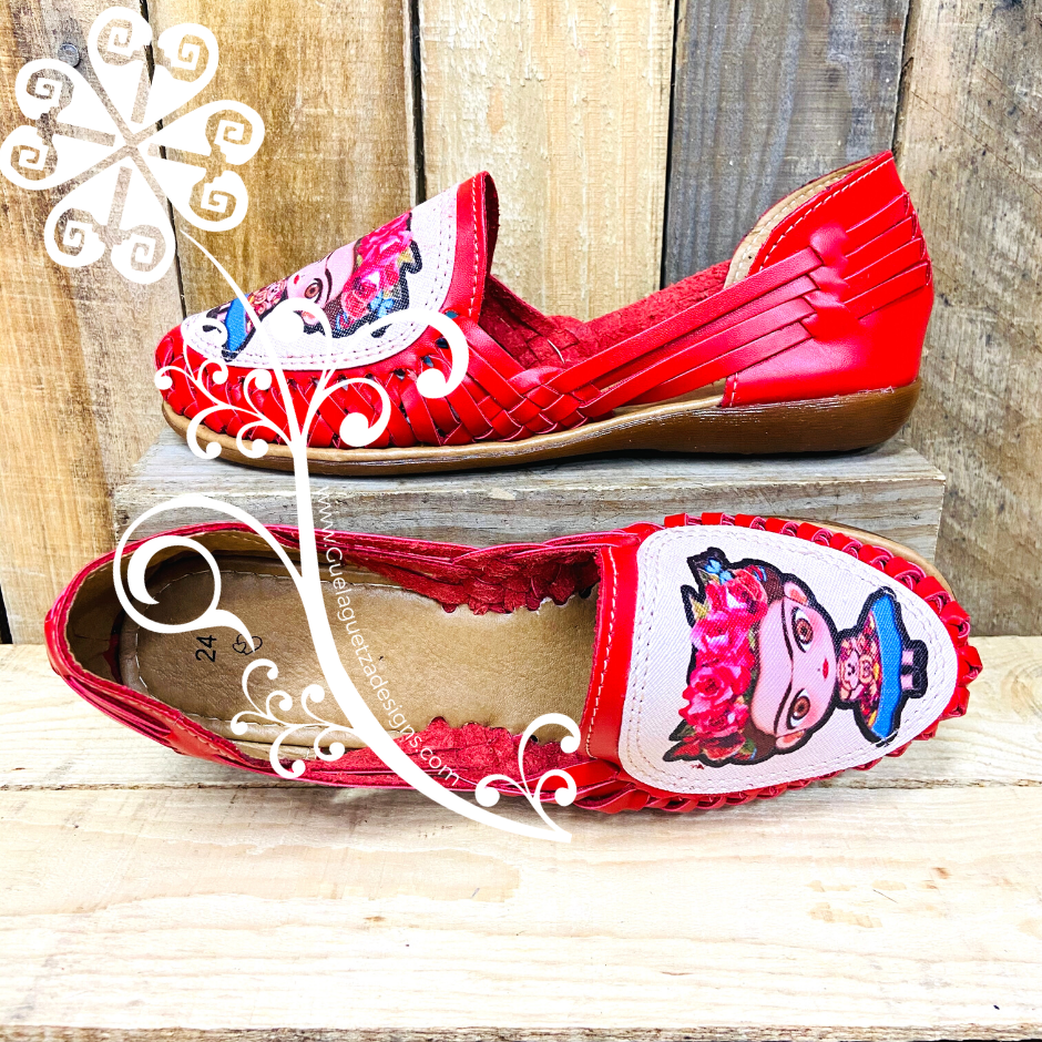 Frida Flat Shoes- Red Panchitos